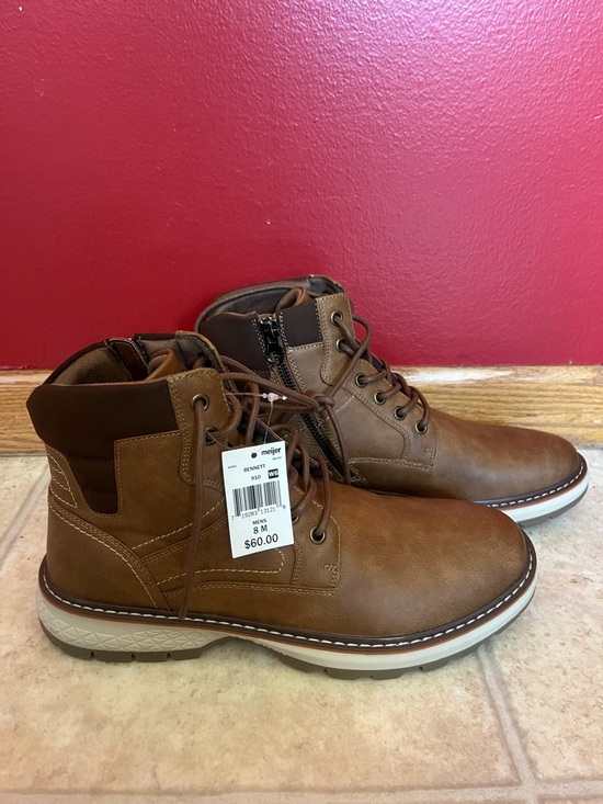 Men\'s Brown Lace-Up Casual Boot
